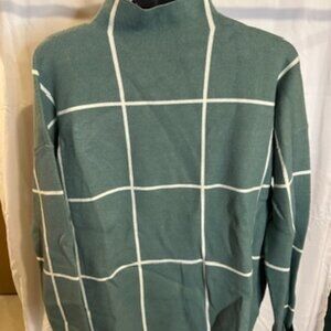 Cynthia Rowley Windowpane Mock Neck Sweater – Size M